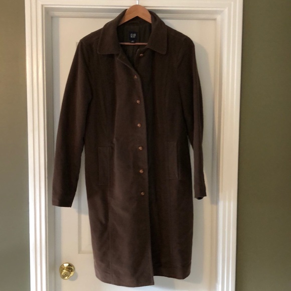 GAP Vintage Three-Quarter Length Brown Coat Brushed Cotton Size XL HOST PICK - Picture 5 of 5